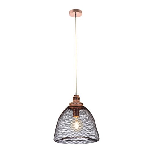 Radiant Lighting Wire Mesh Dome Pendant Light (Black/Copper) (Small