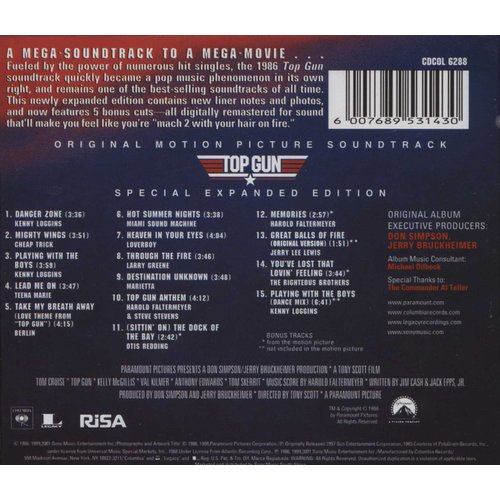 Top Gun Original Motion Picture Soundtrack (CD) Various Artists