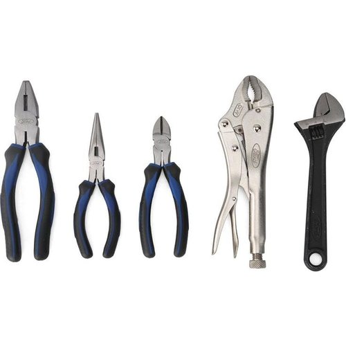 Ford Tools Plier Set with Locking Pliers and Adjustable Wrench (5 Piece
