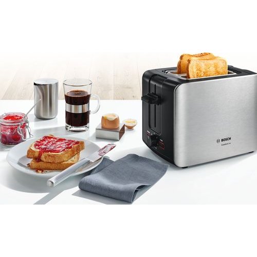 Bosch 2 Slice Compact Toaster (Stainless Steel / Black) Kitchen