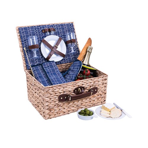 Avanti Picnic Basket (2 Person) (Navy Herringbone) Outdoor Buy