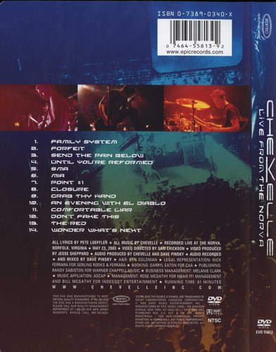 Chevelle Live From The Norva Region 1 Import Dvd Music Buy