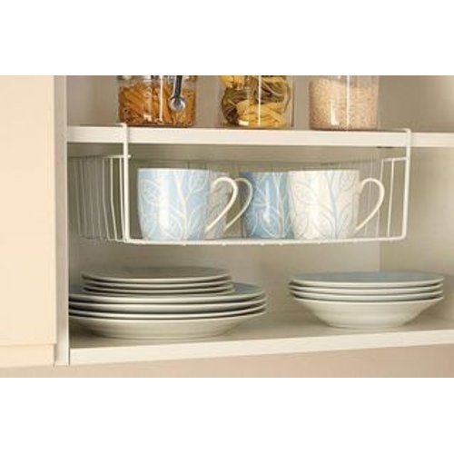 HomeFX Under Storage Shelf Basket (2 Set)(White) Arts