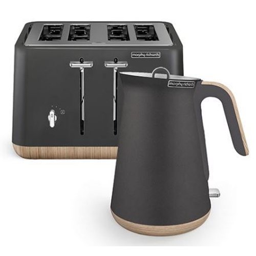 Morphy Richards Aspect Wood Trim 4Slice Toaster (Black) Kitchen