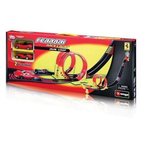 Bburago Ferrari Race & Play Dual Loop Playset with 2 Cars (143) Toys