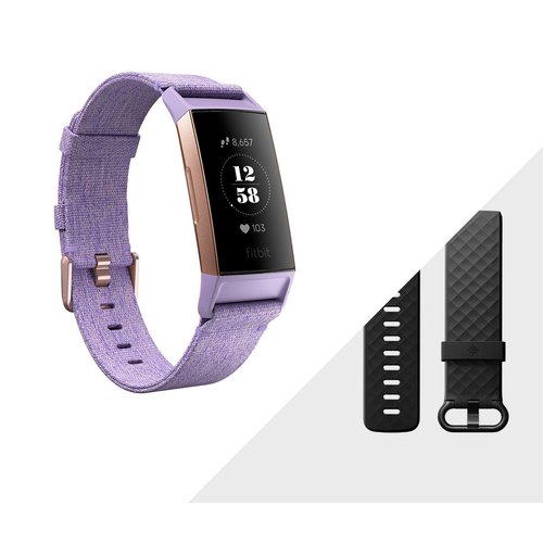 Fitbit Charge 3 Fitness Activity Tracker with Heart Rate Monitor Special Edition (Lavender
