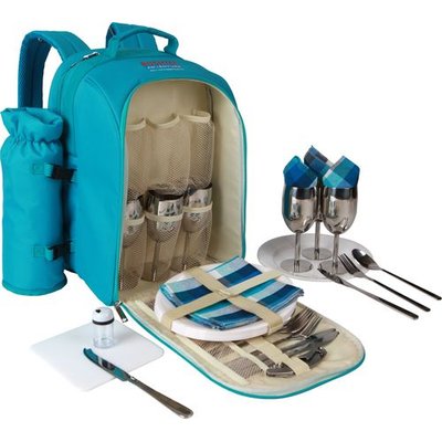 Bushtec Picnic Backpack with Stainless Steel Flatware & Goblets (6 Person) Picture 1